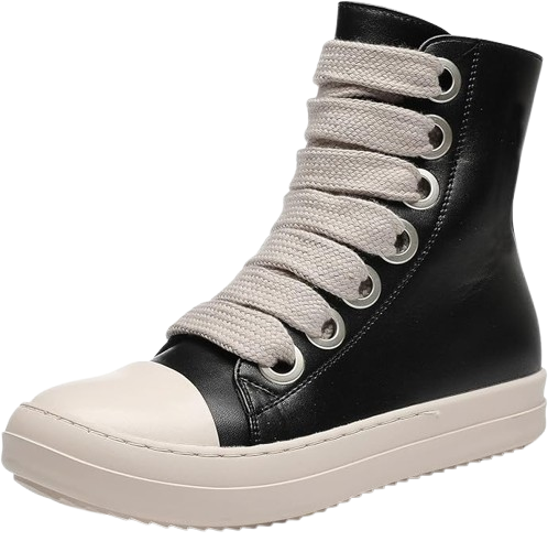 Womens High Top Sneakers Thick Shoe Laces